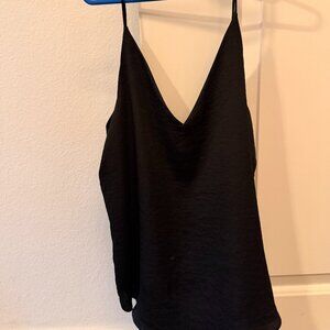 Express Black Vneck Tank - lined